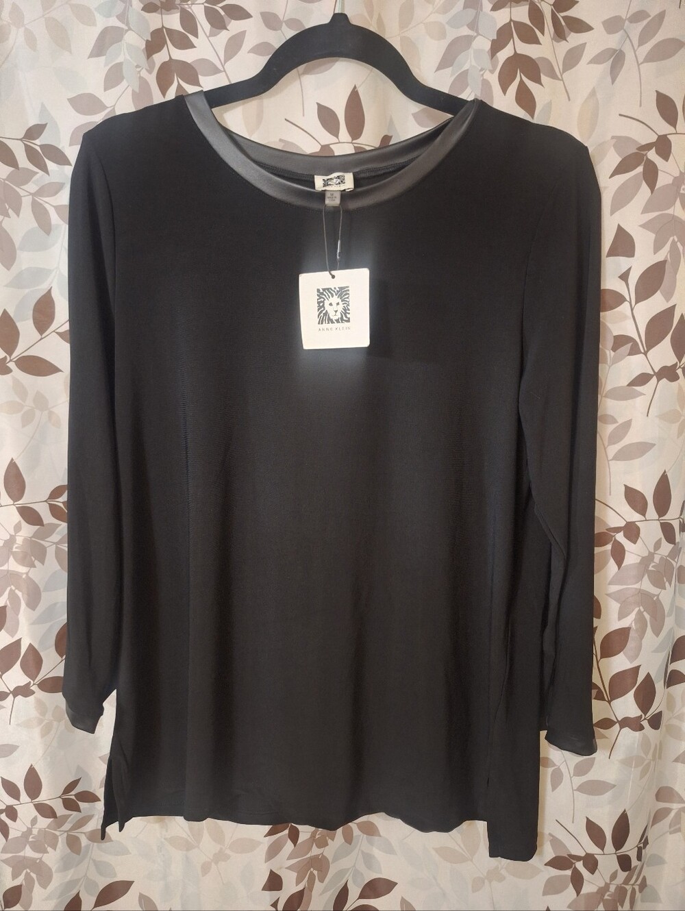 Anne Klein Black Blouse Top Medium